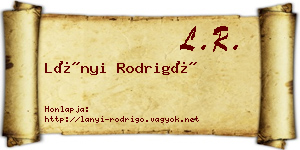 Lányi Rodrigó névjegykártya